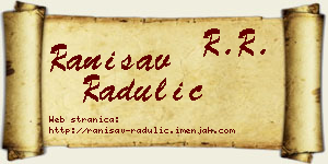 Ranisav Radulić vizit kartica